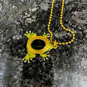 Coach Green frog necklace nwot